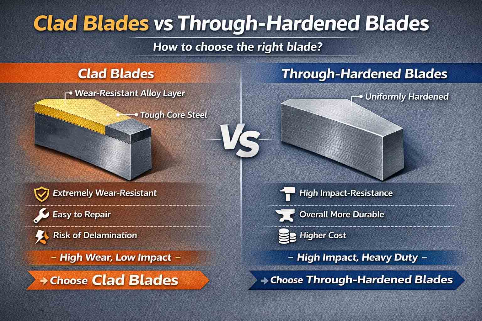 Coated Blade vs. Solid Fully Hardened Blade: Which to Choose?